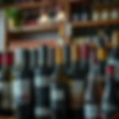 An array of wine bottles on display