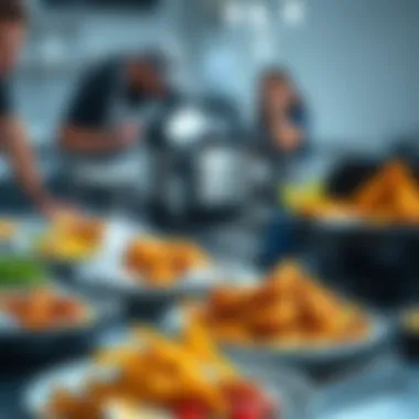 An array of delicious dishes prepared using the XXL fastfryer.