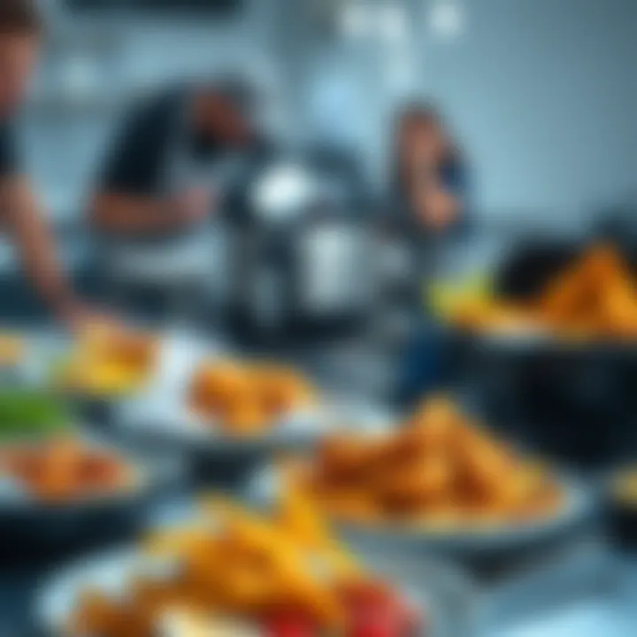 An array of delicious dishes prepared using the XXL fastfryer.