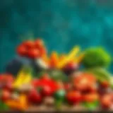 Colorful assortment of healthy foods