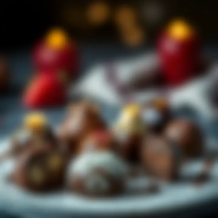 Innovative presentation of gourmet chocolates