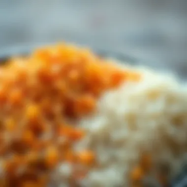 Close-up of various rice grains used in pilav.