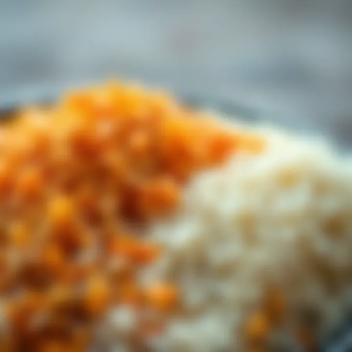 Close-up of various rice grains used in pilav.