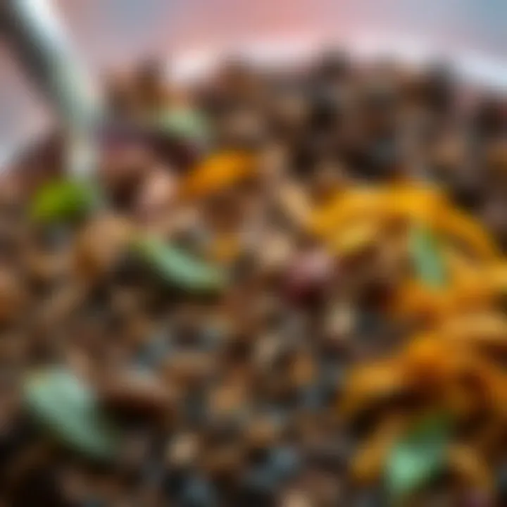 Diverse yerba mate blends showcasing vibrant colors and textures