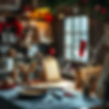 Inspiring Card-Making Workspace An inspiring workspace with tools and resources for making personalized holiday greetings.