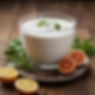 Fresh yogurt with herbs and spices