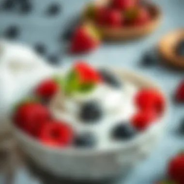 Nutrient-Dense Yogurt Delight A bowl of fresh yogurt topped with vibrant berries