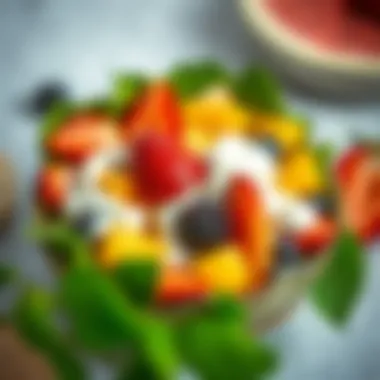 Fruity Yogurt Salad A vibrant fruit salad with yogurt dressing