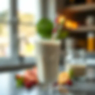 Refreshing Yogurt Smoothie A healthy yogurt-based smoothie in a glass with a straw