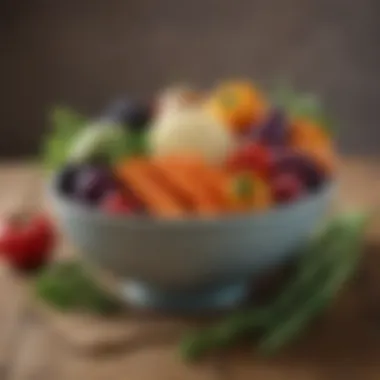 Colorful vegetables displayed in a bowl