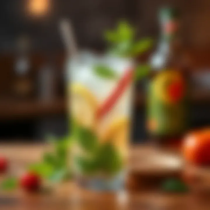 Refreshing detox drink in a glass