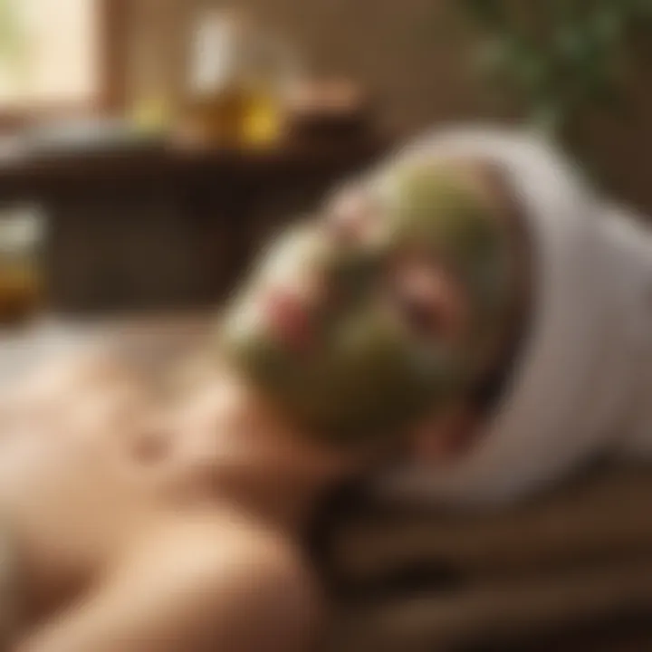 Relaxing with a natural olive oil mask.